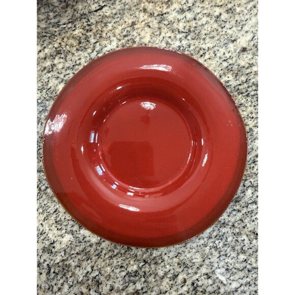 Vtg Modigliani Rosso Deruta Italian Pottery Red Cups & Saucers Set of 8 Italy - Picture 10 of 16